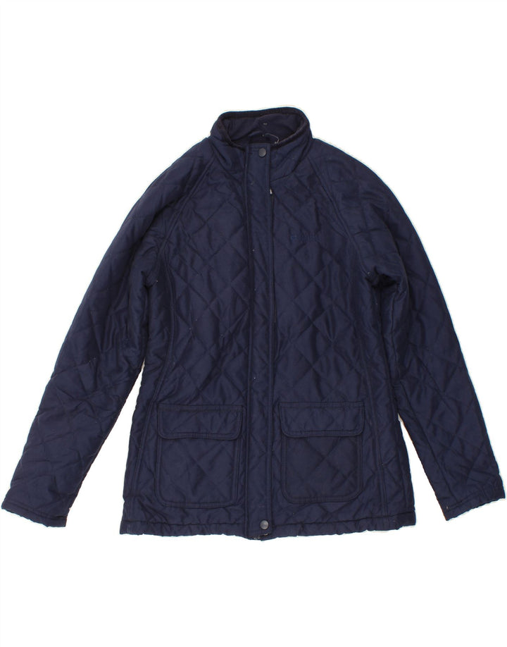 MOUNTAIN WAREHOUSE Womens Quilted Jacket UK 10 Small  Navy Blue Polyester Vintage Mountain Warehouse and Second-Hand Mountain Warehouse from Messina Hembry 