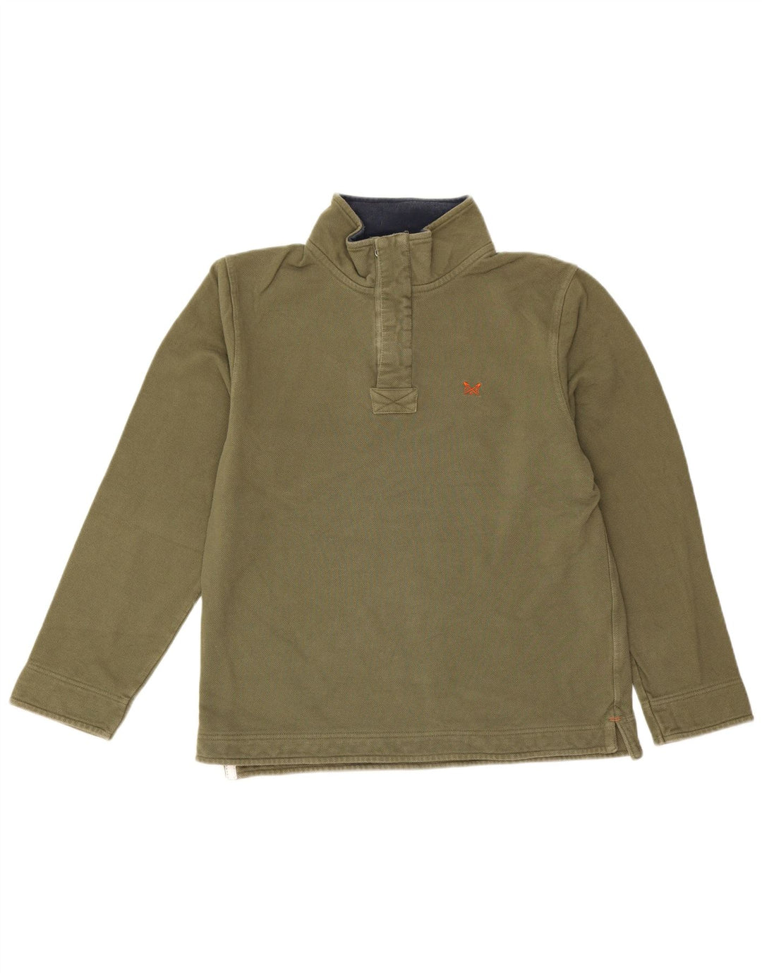 Ανδρικό φούτερ με φερμουάρ Crew Clothing, μεσαίο χακί βαμβακερό