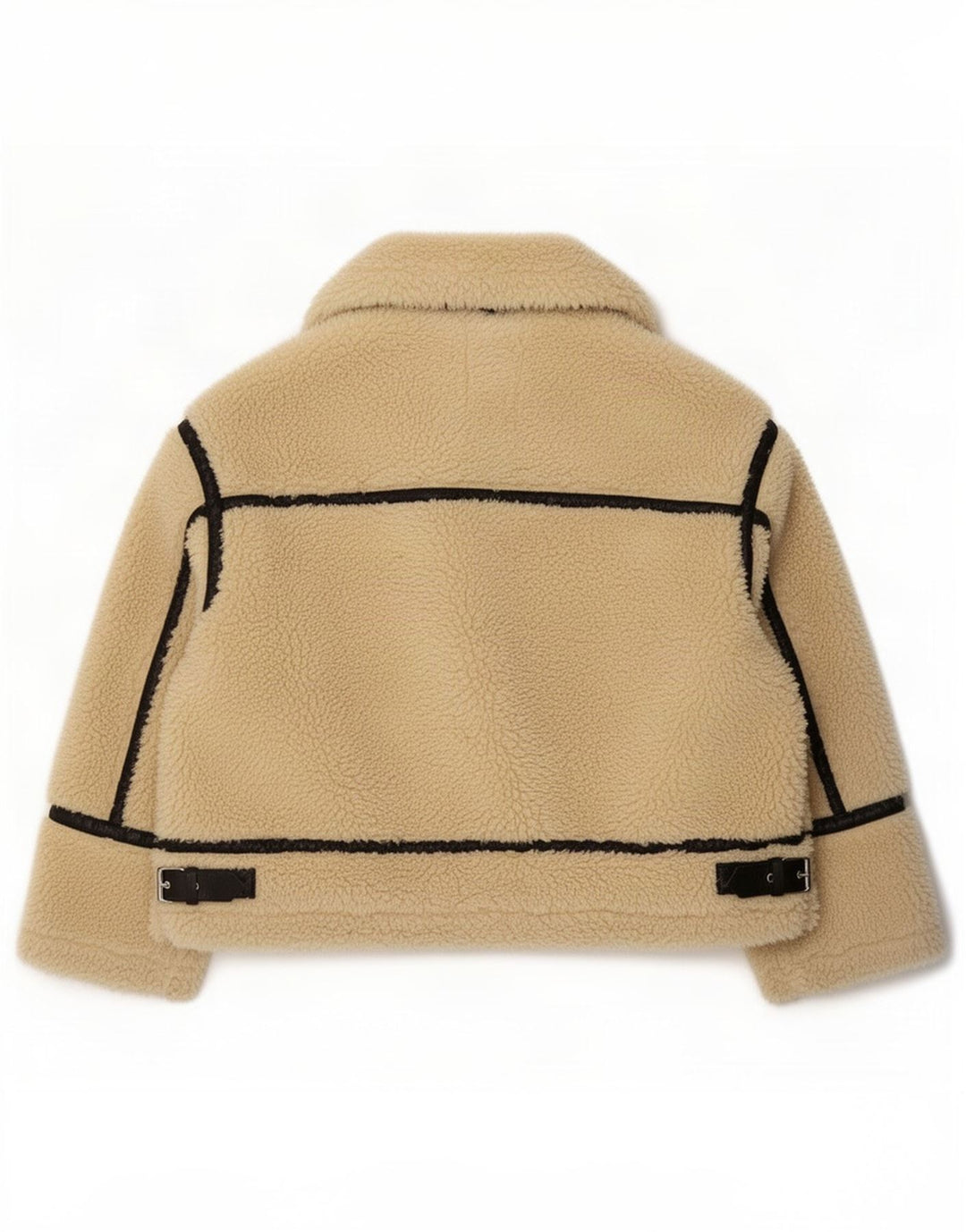 Zara Γυναικείο Μπουφάν Sherpa UK 14 Large Beige Colourblock