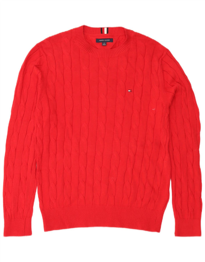 Ανδρικό πουλόβερ με λαιμόκοψη Tommy Hilfiger, μεσαίο βαμβακερό