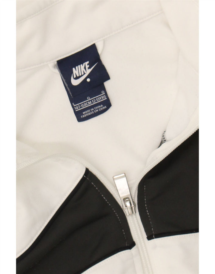 NIKE Boys Tracksuit Top Jacket 12-13 Years Large White Colourblock Vintage Nike and Second-Hand Nike from Messina Hembry 
