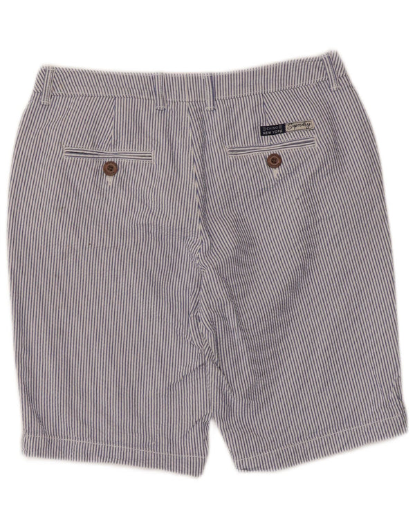 Superdry Γυναικείο σορτς Chino UK 8 Small W30 Blue Pinstripe Βαμβακερό