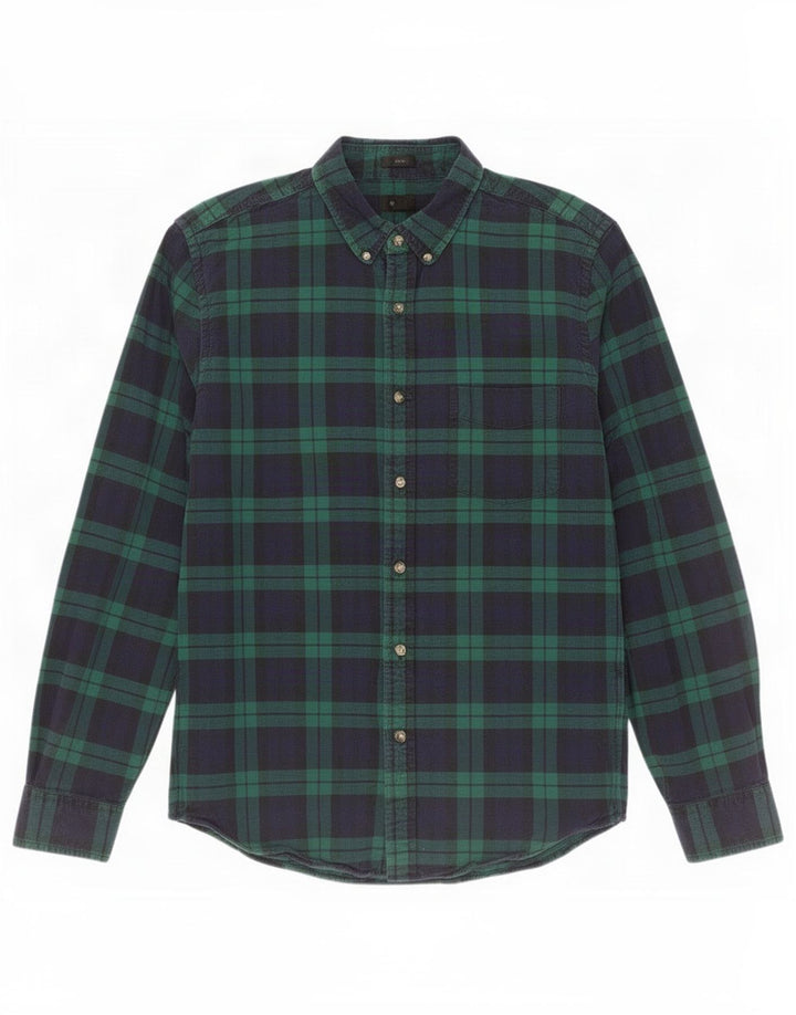 J. Crew Ανδρικό πουκάμισο Oxford Slim Flannel με μεσαίο πράσινο Check