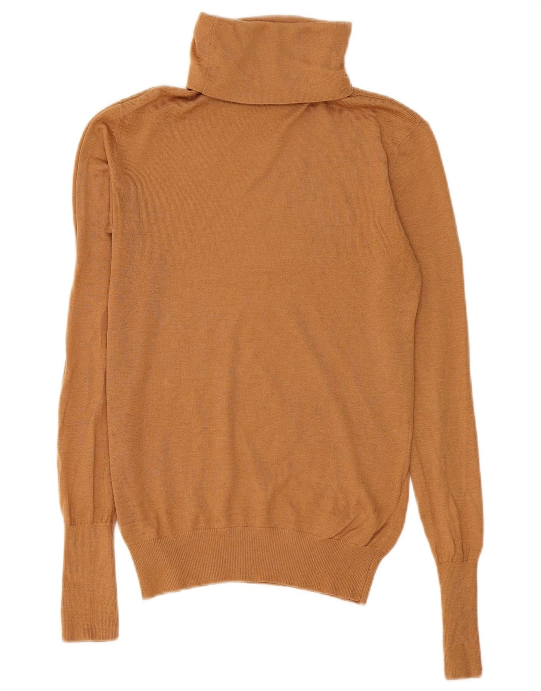 Zara Γυναικείο πουλόβερ με ρολό λαιμόκοψη UK 12 Medium Brown Modal