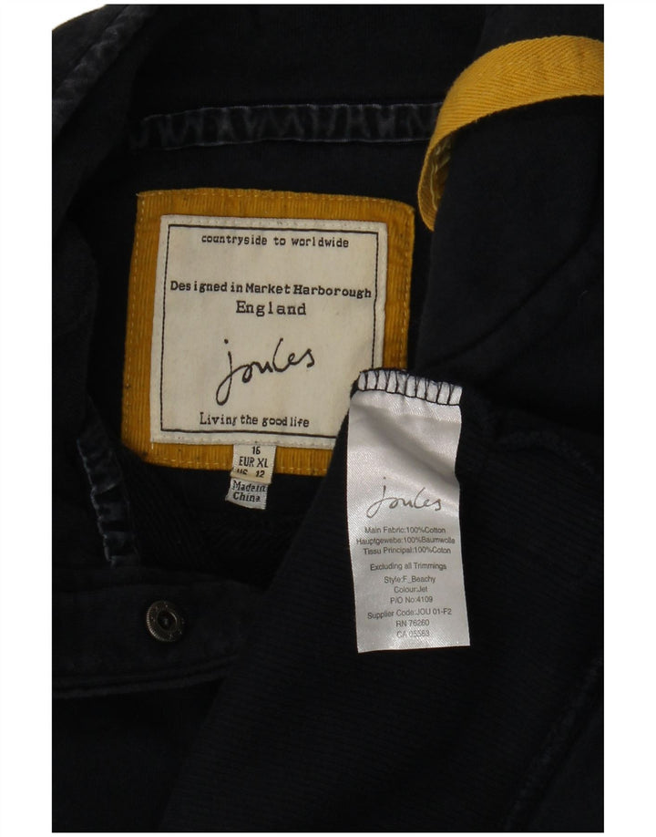 JOULES Γυναικείο φούτερ με λαιμό κουμπιά Jumper UK 16 Large Navy Blue από βαμβάκι