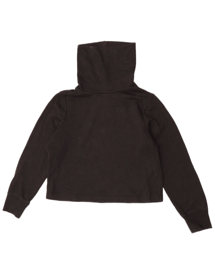Zara Γυναικεία Μπλούζα Oversized Crop Roll Neck Top UK 10 Small Black