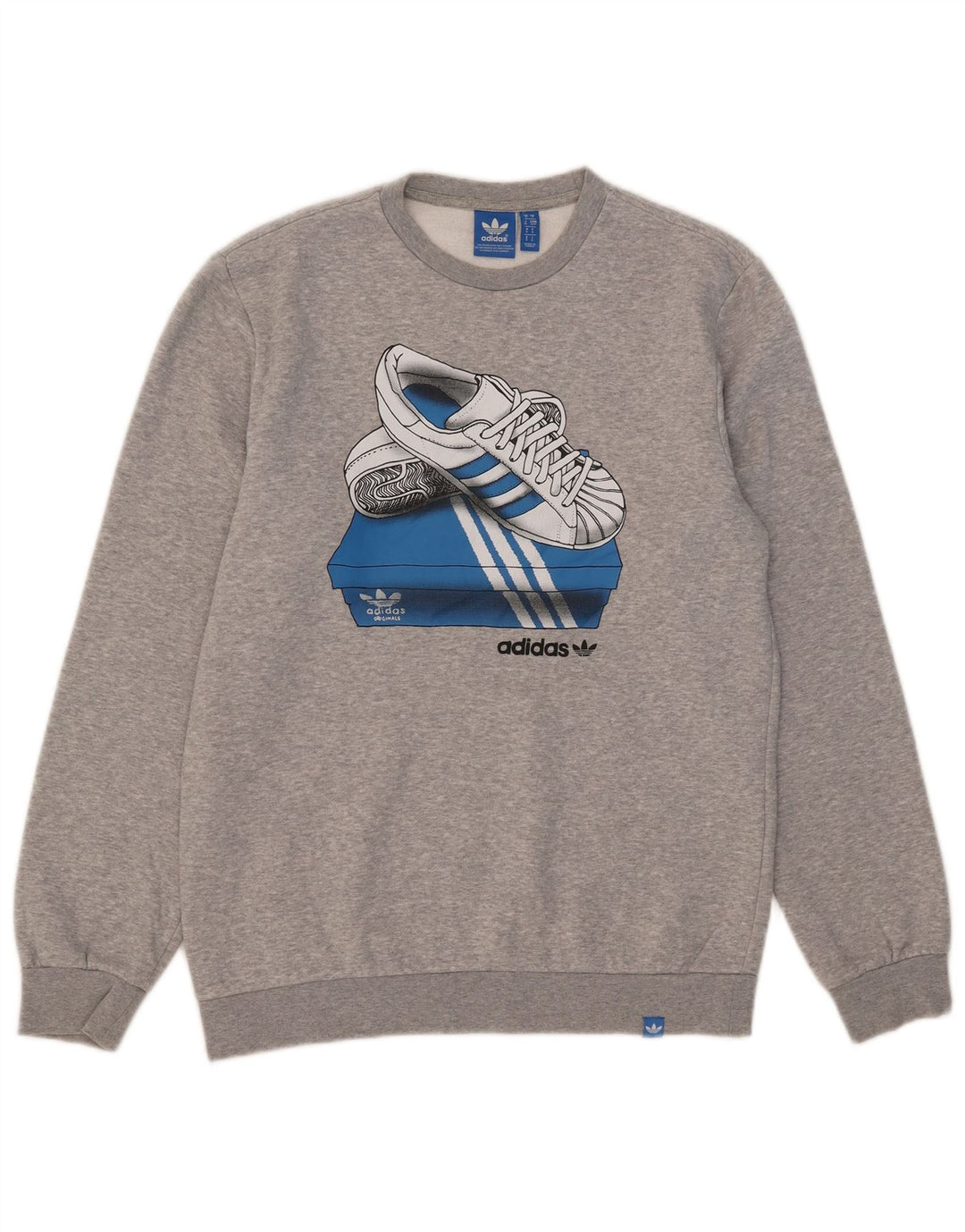 Ανδρικό γραφικό φούτερ Adidas Jumper Μικρό γκρι βαμβακερό