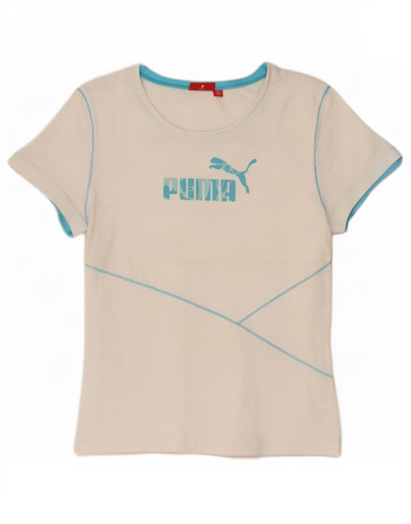 Γυναικείο γραφικό μπλουζάκι Puma Top UK 14 Large White