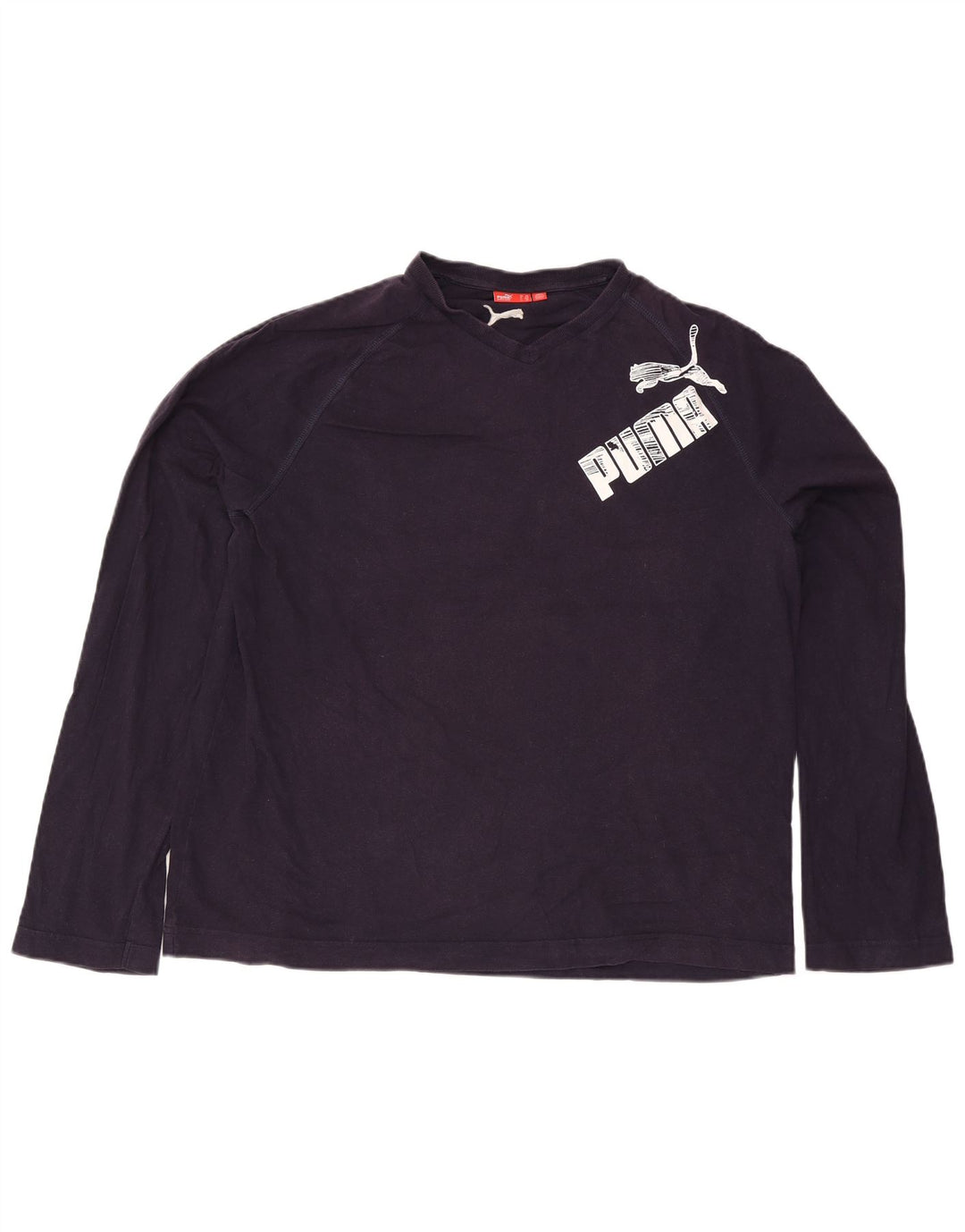 Ανδρικό γραφικό τοπ Puma μακρυμάνικο 2XL Navy Blue βαμβακερό
