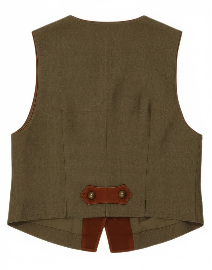 C&A Γυναικείο Γιλέκο UK 14 Medium Khaki Floral Λευκό