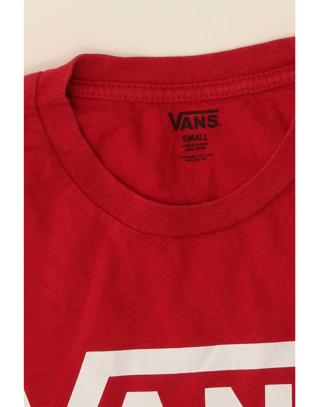 Ανδρικό γραφικό T-Shirt Vans Top Μικρό κόκκινο βαμβακερό