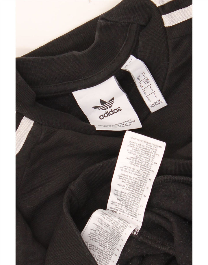 ADIDAS Mens Sweatshirt Jumper Small Black Cotton