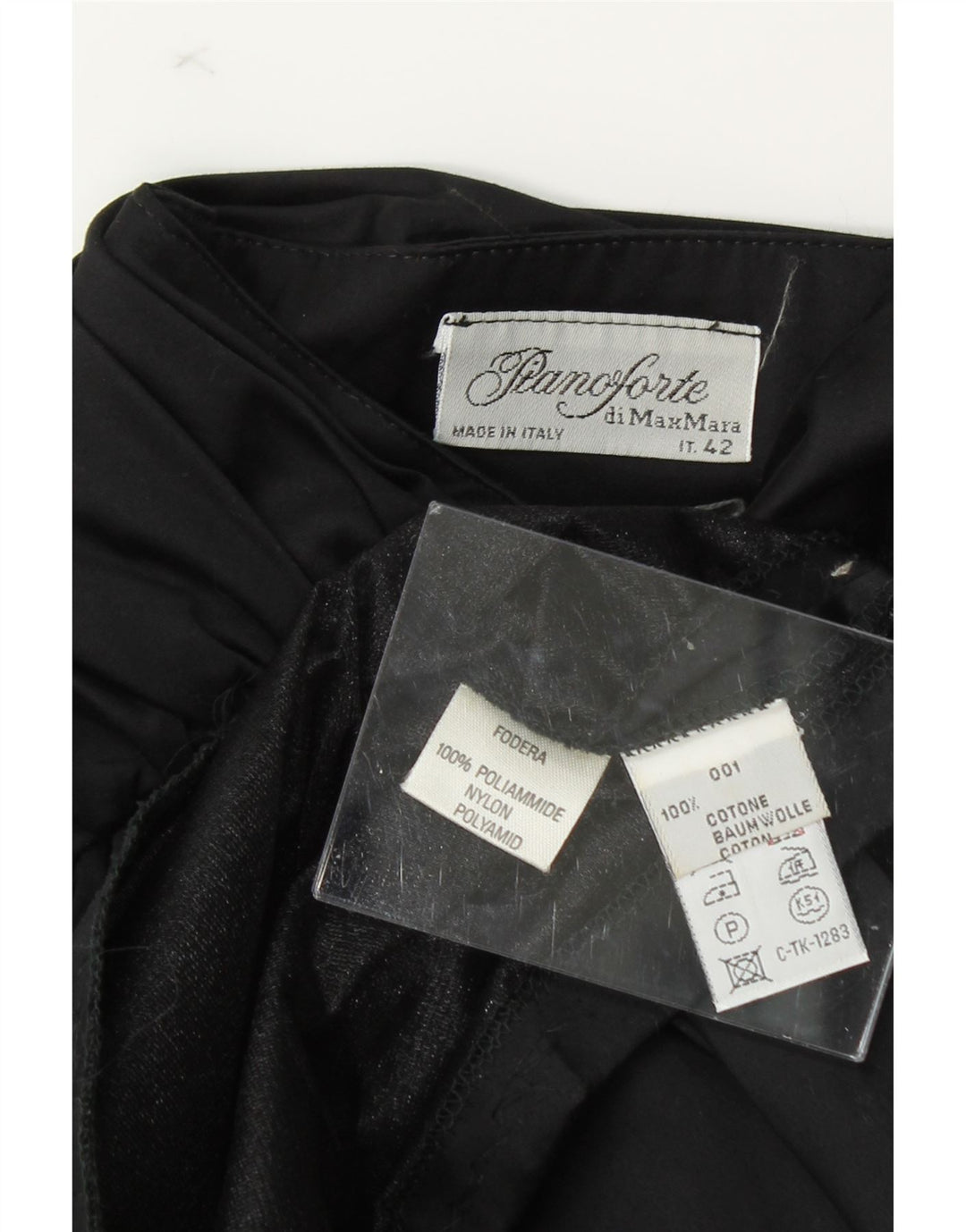 MAX MARA Womens Pianoforte Strapless Dress IT 42 Medium Black Cotton Vintage Max Mara and Second-Hand Max Mara from Messina Hembry 