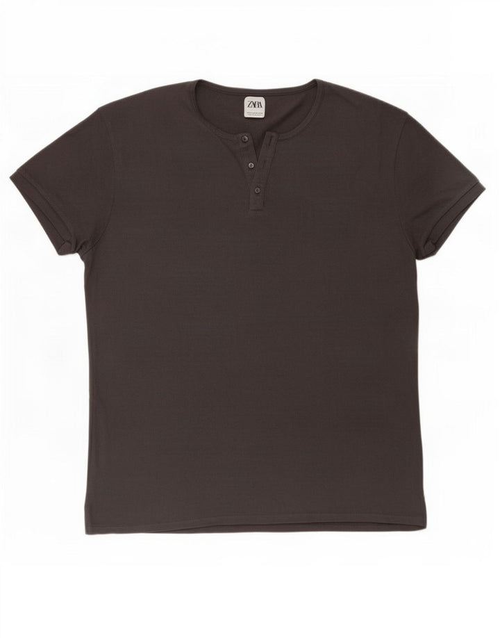 Zara Ανδρικό T-Shirt Top XL Γκρι