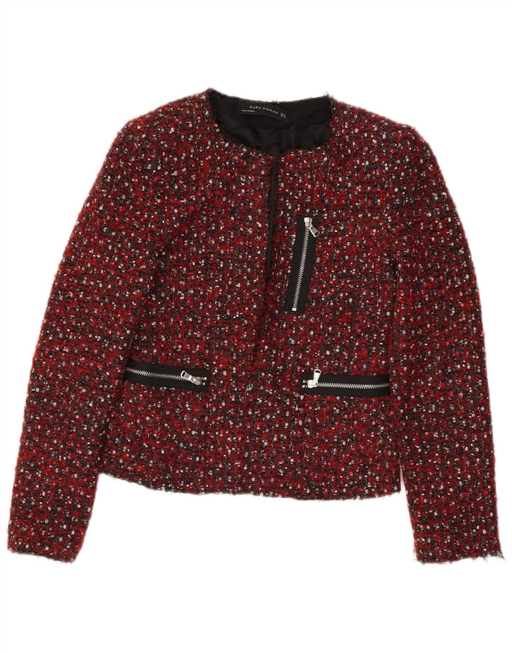 Zara Γυναικείο σακάκι blazer UK 10 Small Red Flecked Modern
