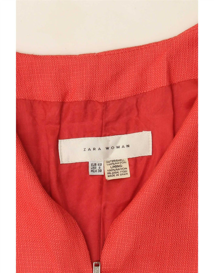 Zara Γυναικείο μπουφάν Bolero 3/4 μανίκι EU 40 Medium Red Rayon