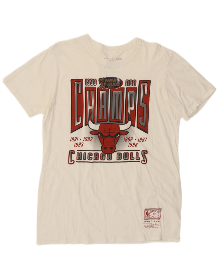 MITCHELL & NESS Ανδρικό γραφικό T-shirt Chicago Bulls Top Medium Off White