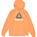 REEBOK Womens Graphic Hoodie Jumper Small Orange Cotton | Vintage | Thrift | Second-Hand | Used Clothing | Messina Hembry 