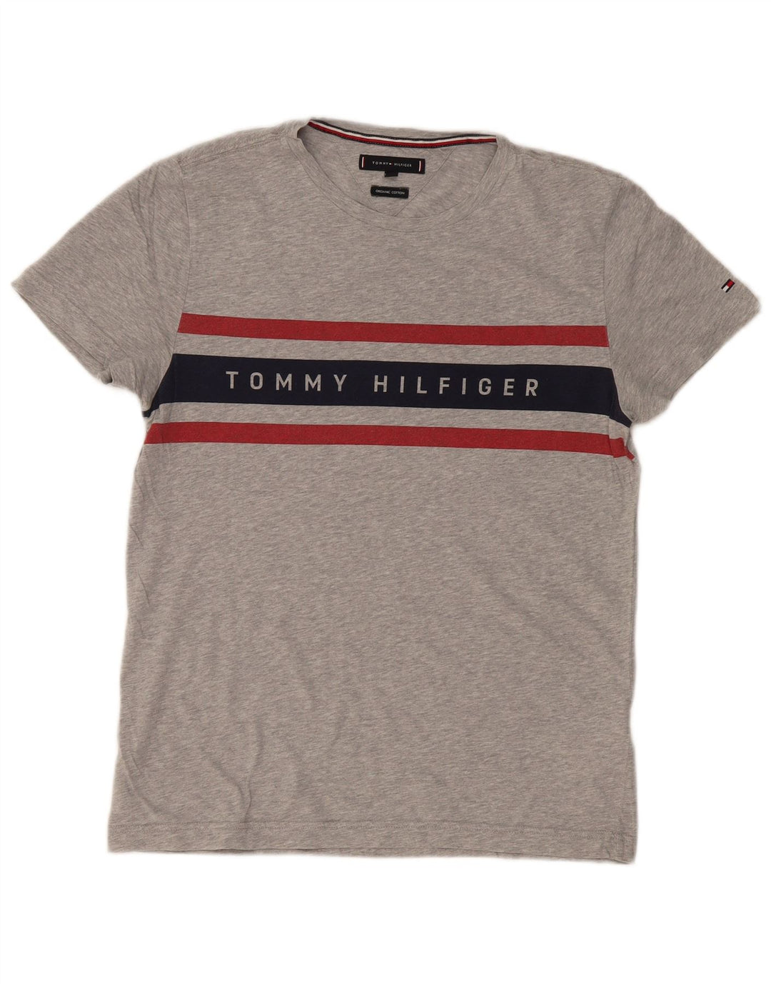 Ανδρικό γραφικό μπλουζάκι TOMMY HILFIGER Μπλουζάκι Μικρό γκρι βαμβακερό χρώμα