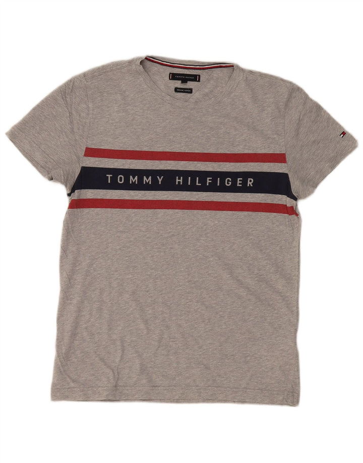 Ανδρικό γραφικό μπλουζάκι TOMMY HILFIGER Μπλουζάκι Μικρό γκρι βαμβακερό χρώμα