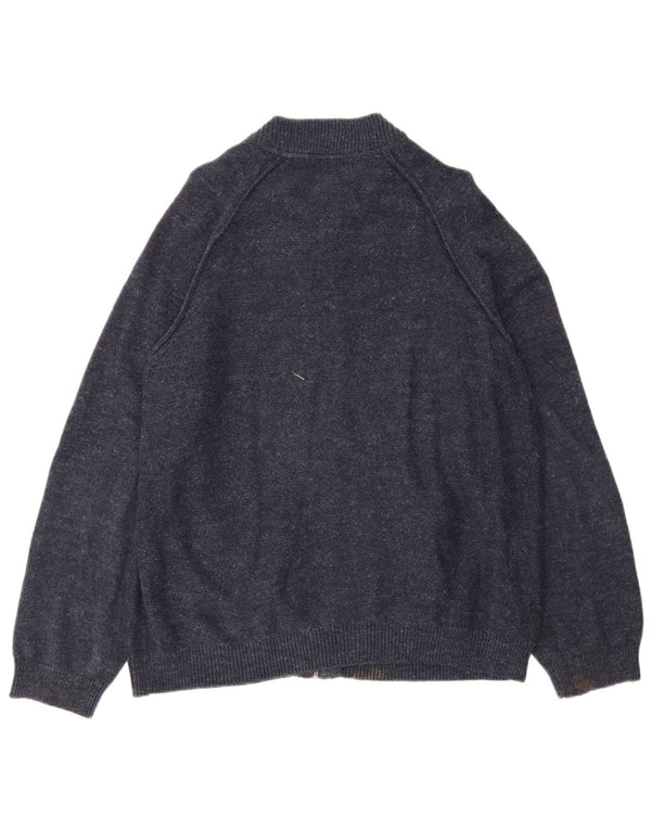Ανδρικό πουλόβερ ζακέτα Marks & Spencer UK 18 XL Navy Blue από βαμβάκι