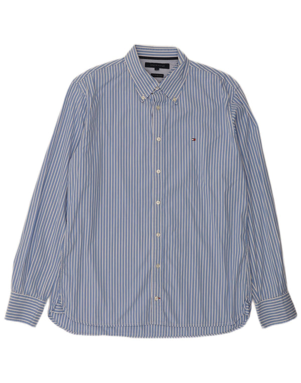 Ανδρικό πουκάμισο Tommy Hilfiger Large Blue Pinstripe Βαμβακερό
