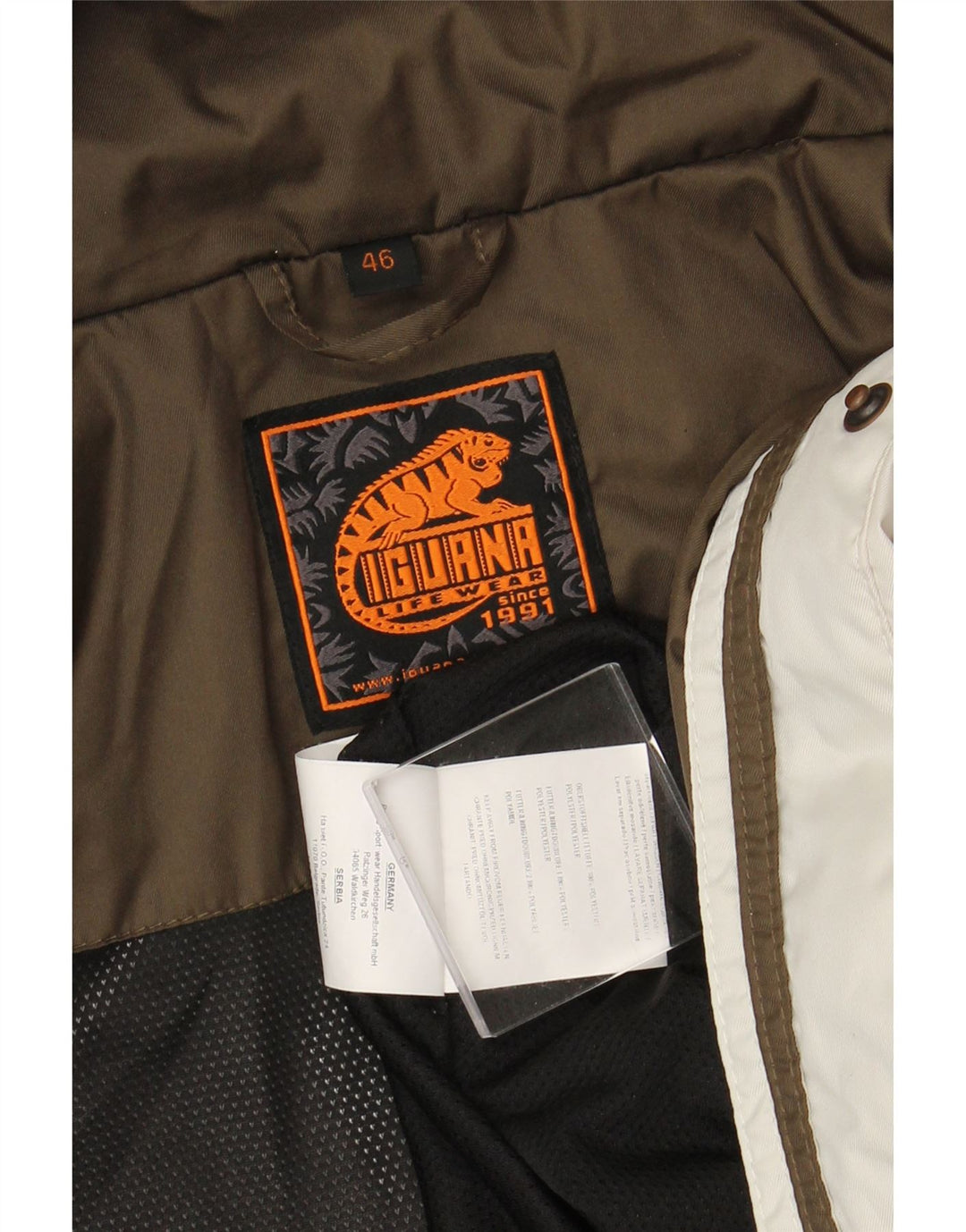 IGUANA Γυναικείο μπουφάν με κουκούλα αντιανεμικό EU 46 XL Λευκό Colourblock