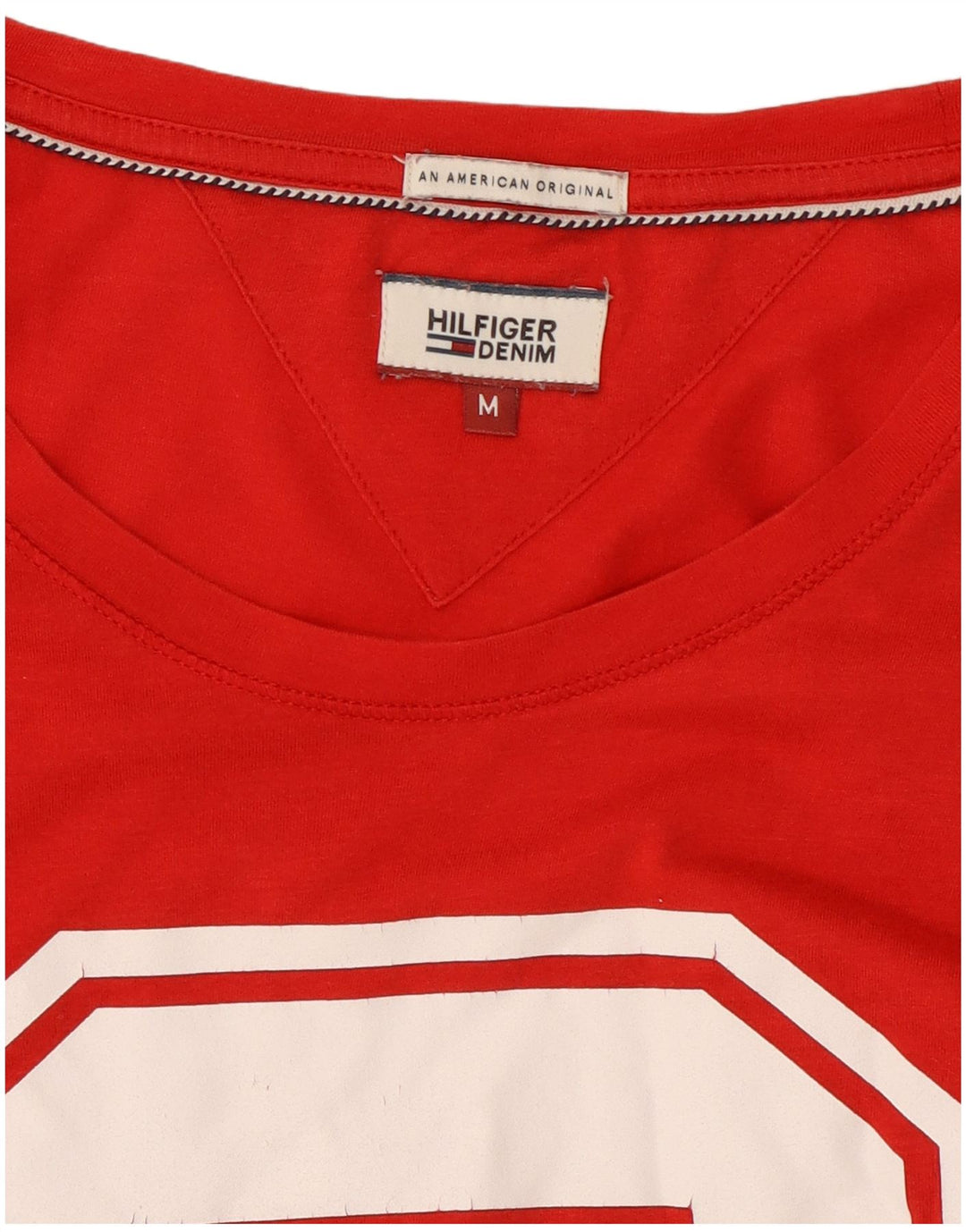 Ανδρικό γραφικό T-Shirt Tommy Hilfiger Top Μεσαίο κόκκινο βαμβακερό
