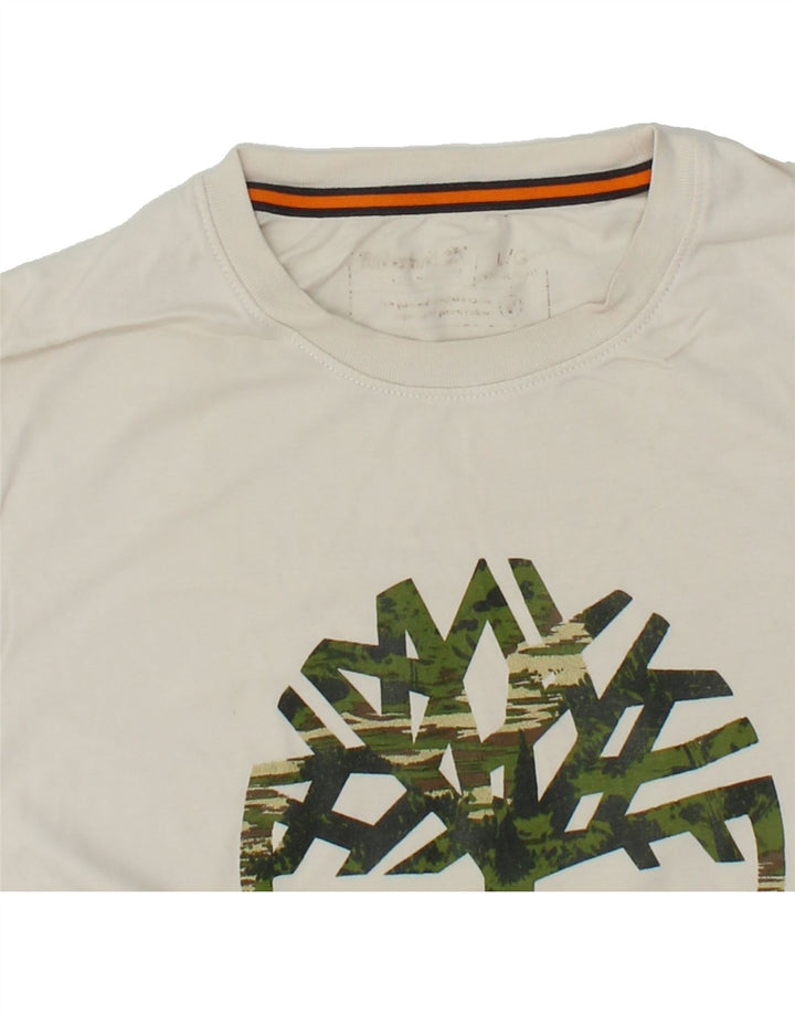 TIMBERLAND Ανδρικό γραφικό T-Shirt Top Large Λευκό