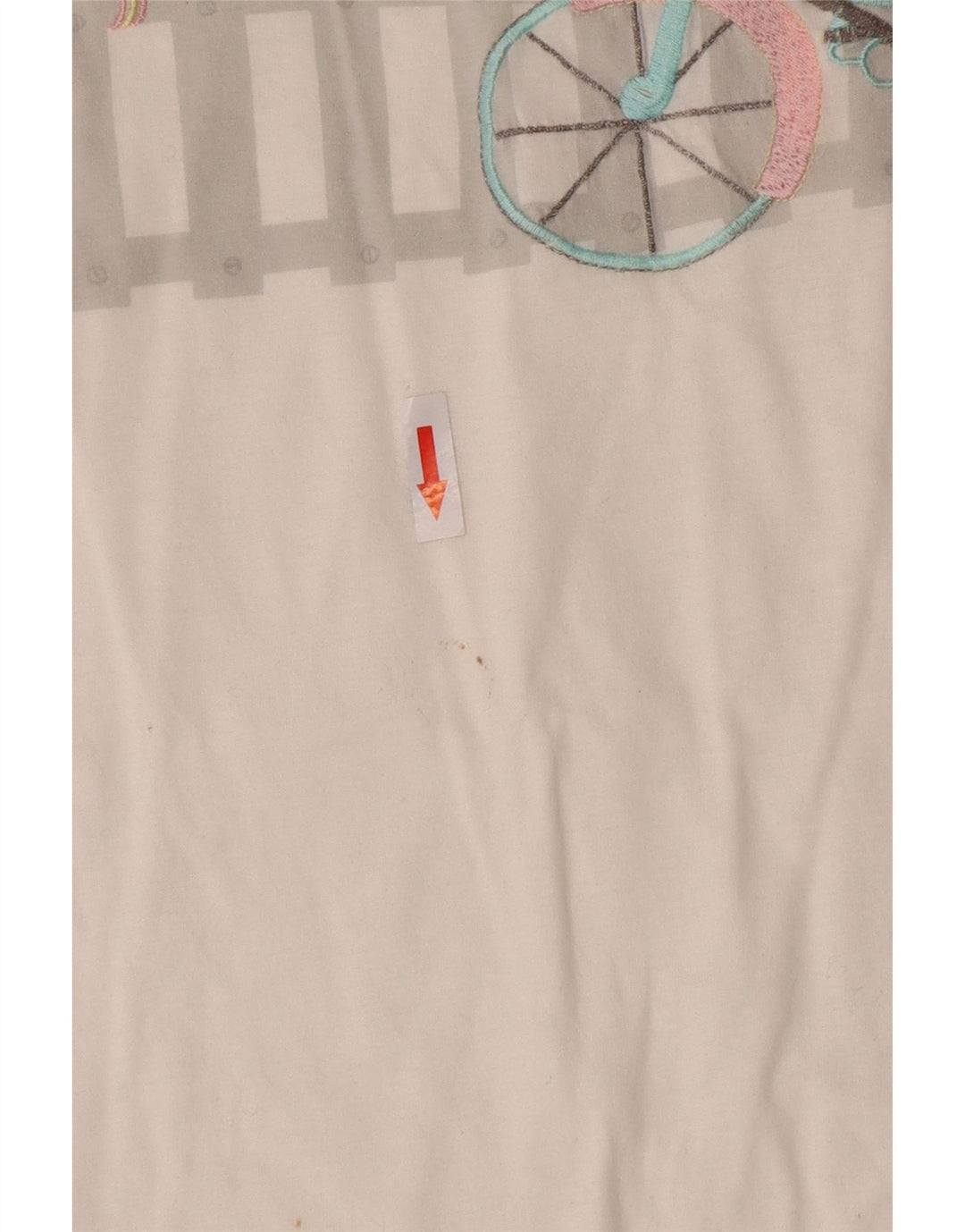 Vintage Γυναικείο Γραφικό T-Shirt Top IT 44 Μεσαίο λευκό βαμβακερό
