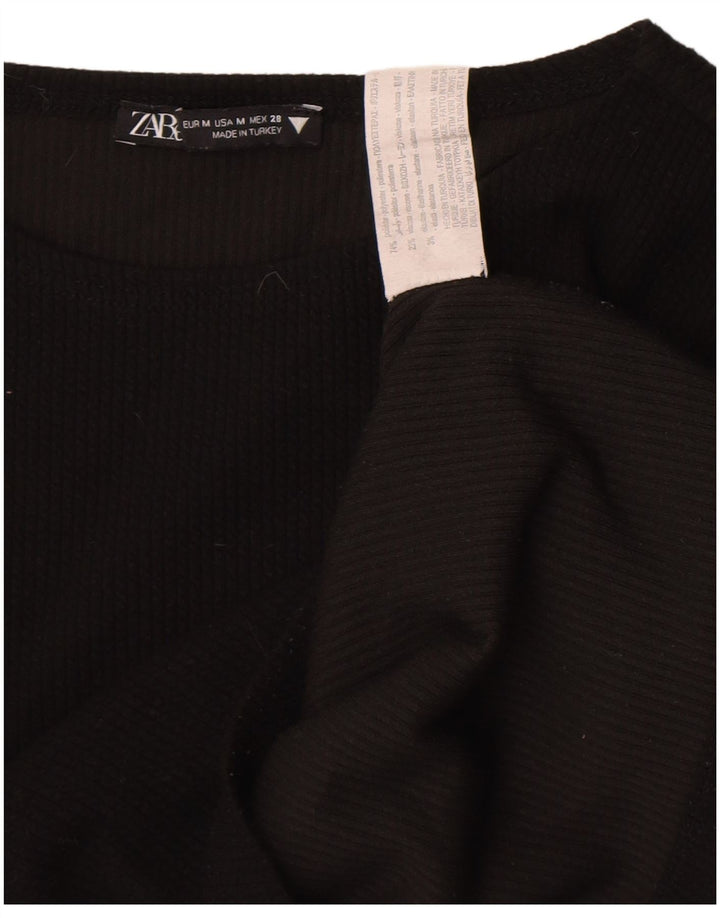 Zara Γυναικείο τοπ μακρυμάνικο 12 μεσαίο μαύρο πολυεστέρα