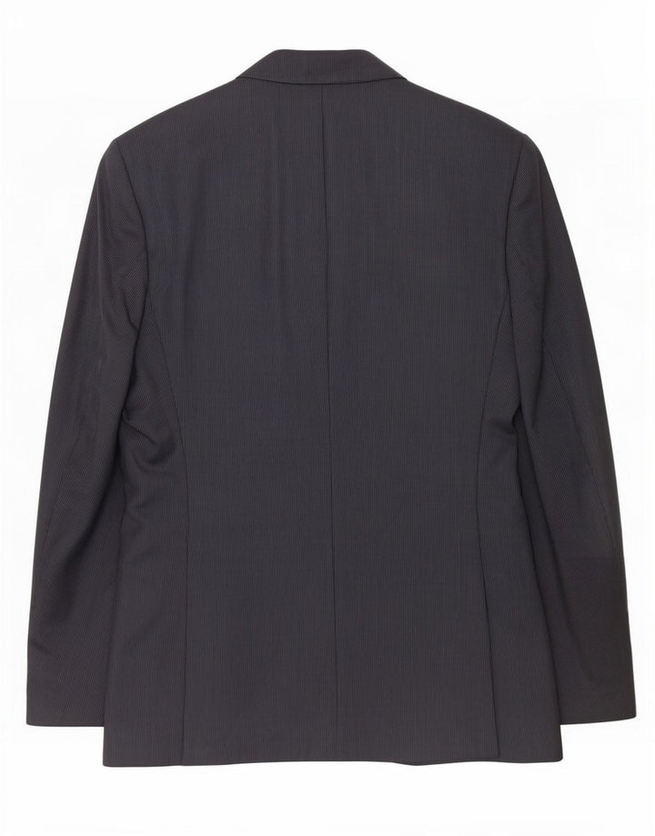 Zara Ανδρικό σακάκι μπλέιζερ με 2 κουμπιά EU 48 Μεσαίου μπλε ριγέ πολυεστέρα