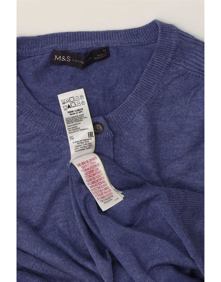 Marks & Spencer Γυναικεία ζακέτα πουλόβερ UK 12 μεσαία μπλε βισκόζη