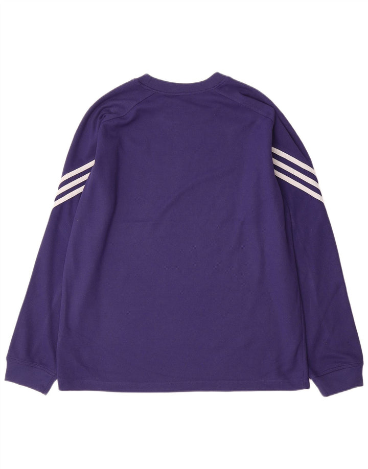 Ανδρικό τοπ Adidas με μακρυμάνικο μεσαίο μωβ πολυεστέρας