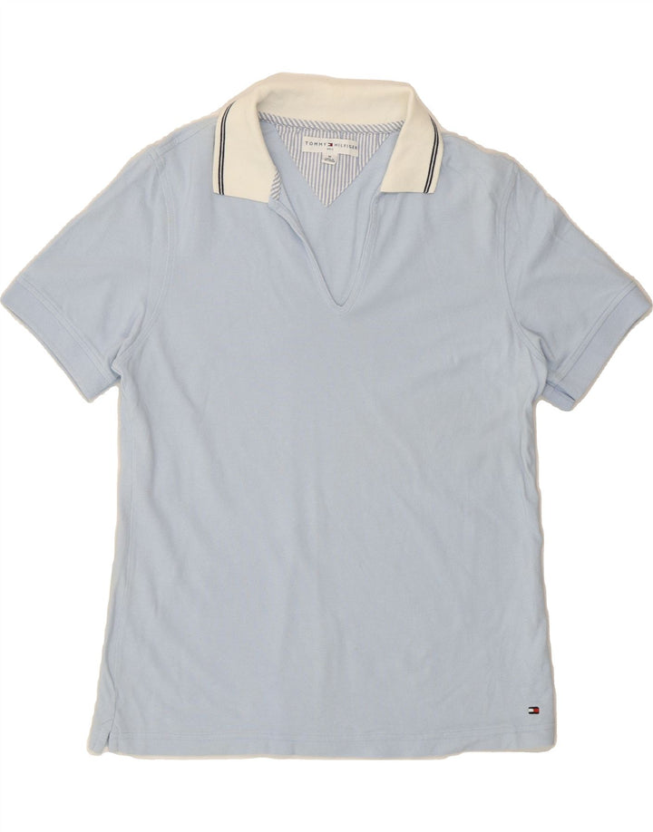 TOMMY HILFIGER Womens Polo Shirt UK 14 Medium Blue Cotton Vintage Tommy Hilfiger and Second-Hand Tommy Hilfiger from Messina Hembry 