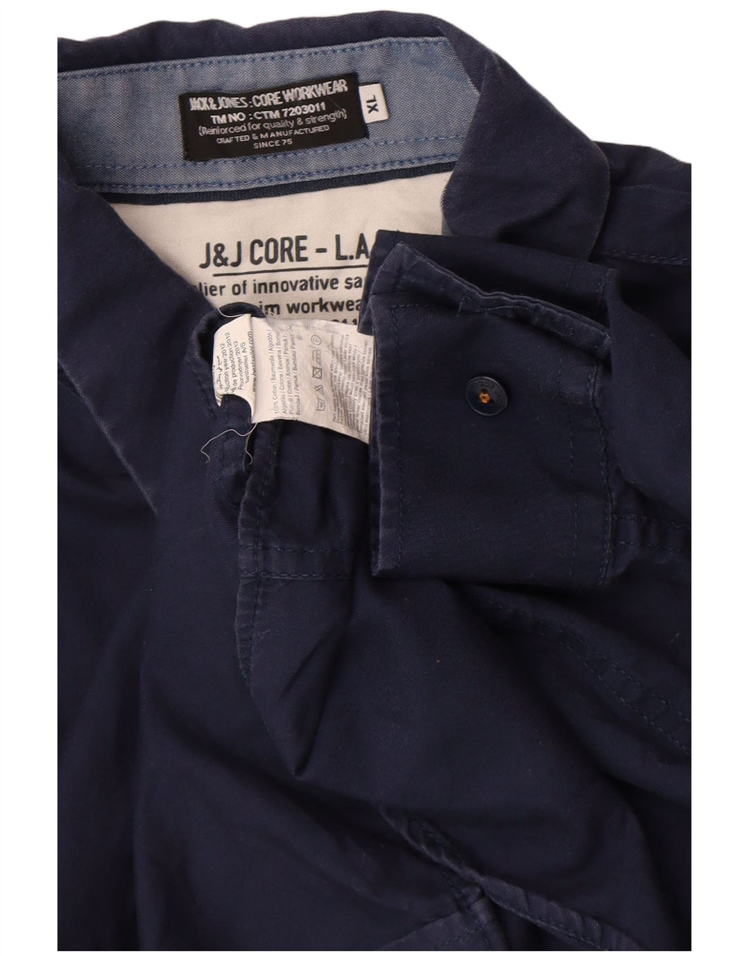 Jack & Jones Ανδρικό πουκάμισο XL Navy Blue Cotton