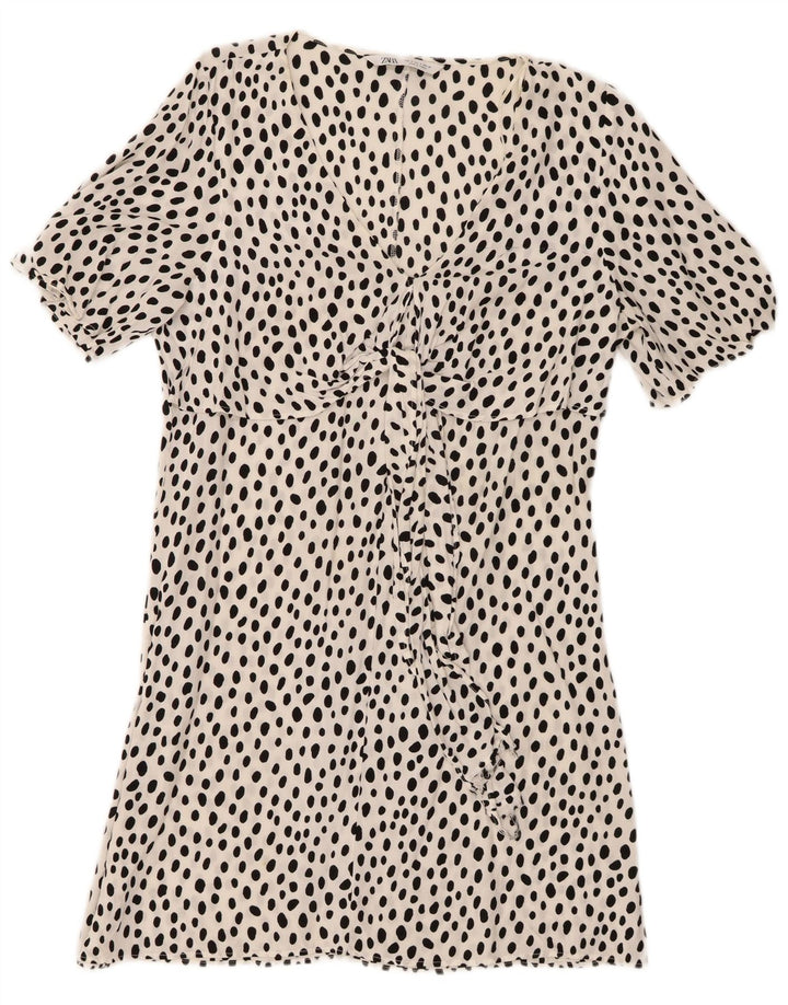 Zara Γυναικείο φόρεμα A-Line UK 10 Small White Flecked