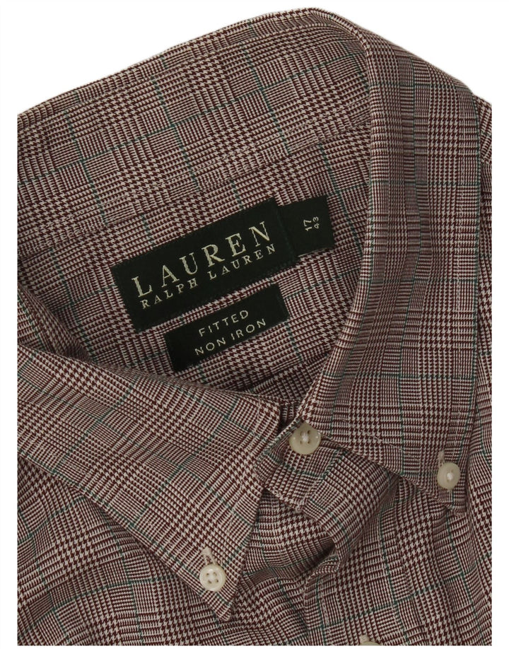 Ανδρικό πουκάμισο Ralph Lauren, Μέγεθος 17 43 XL Καφέ Houndstooth