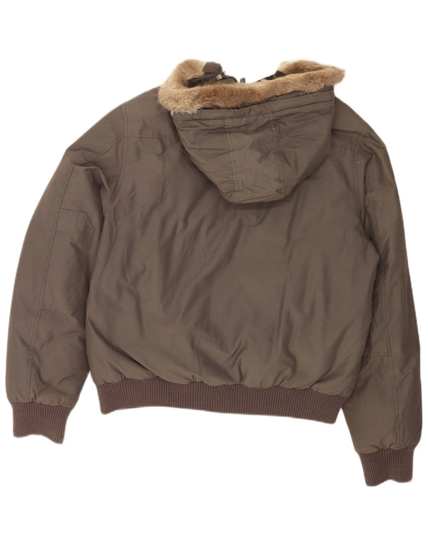 Woolrich Ανδρικό μπουφάν με κουκούλα με επένδυση UK 40 μεγάλο γκρι βαμβακερό