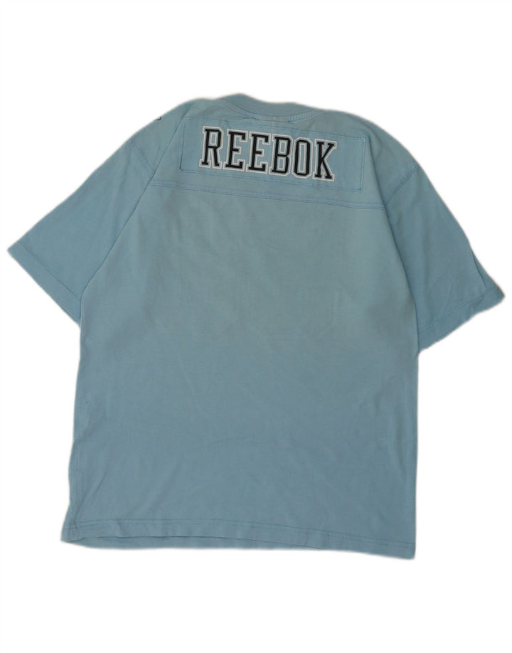 Ανδρικό γραφικό T-Shirt Reebok Top Μικρό μπλε βαμβακερό