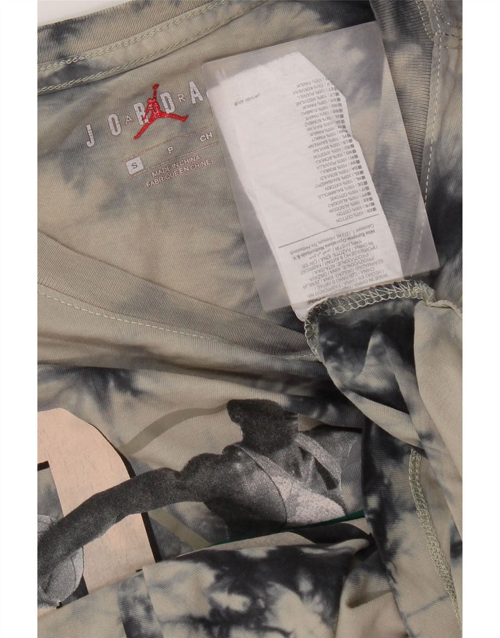 Jordan Ανδρικό γραφικό T-Shirt Top Small Grey Tie Dye Cotton
