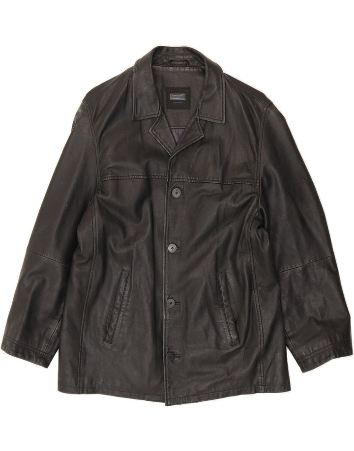 STONES Mens Leather Jacket IT 50 Large Black Leather Vintage Stones and Second-Hand Stones from Messina Hembry 