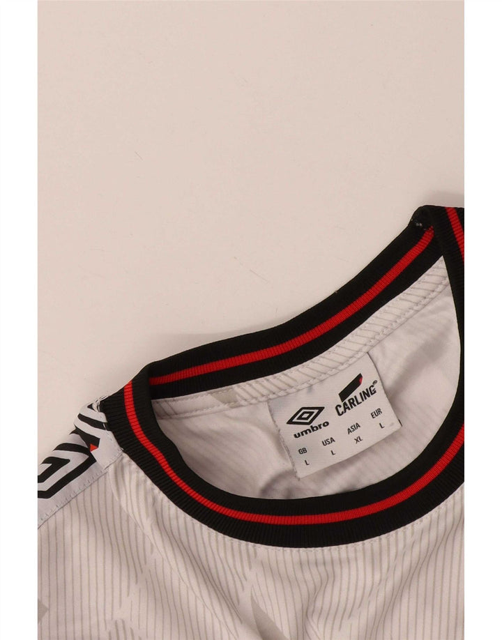 Ανδρικό γραφικό μπλουζάκι Umbro Top μεγάλο λευκό γεωμετρικό