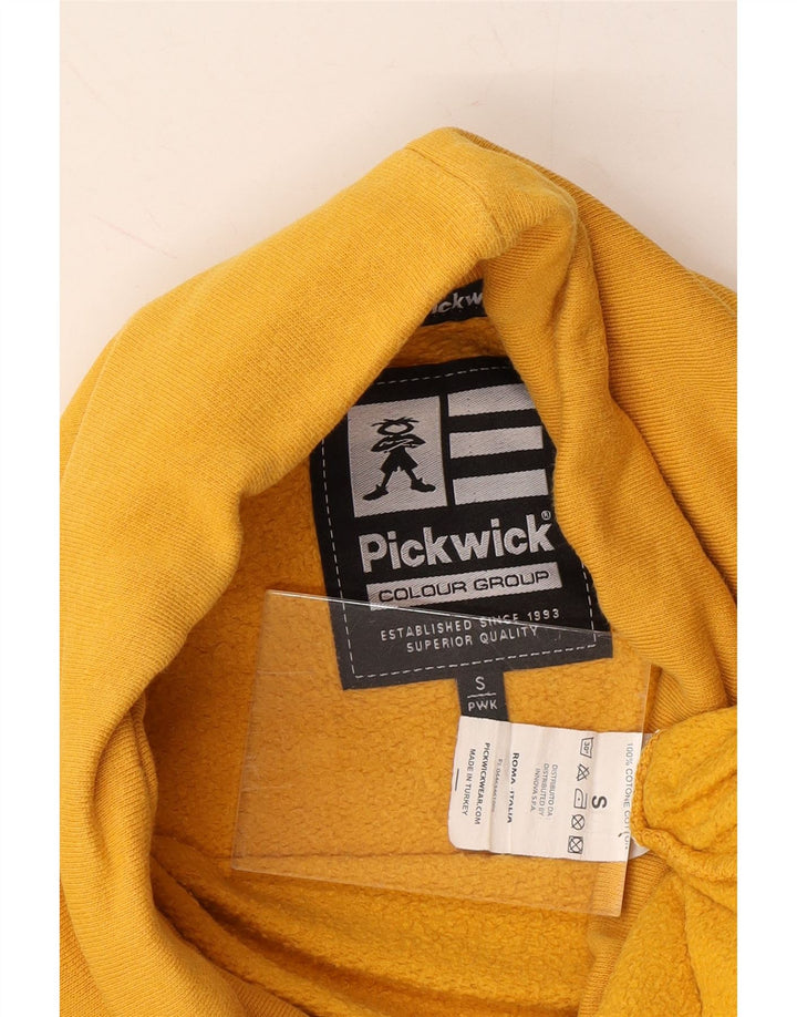PICKWICK Mens Graphic Sweatshirt Jumper Small Yellow Cotton Vintage Pickwick and Second-Hand Pickwick from Messina Hembry 