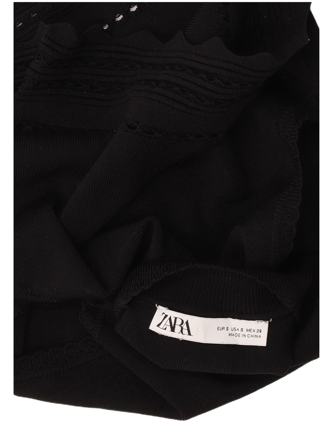 Zara Γυναικείο γιλέκο Crop Tank Top UK 8 Small Black