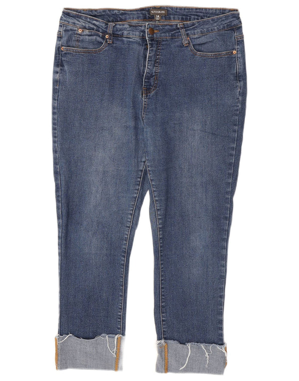 Marks & Spencer Γυναικείο αυτόγραφο Cropped Jeans UK 14 Large W34 L24 Blue