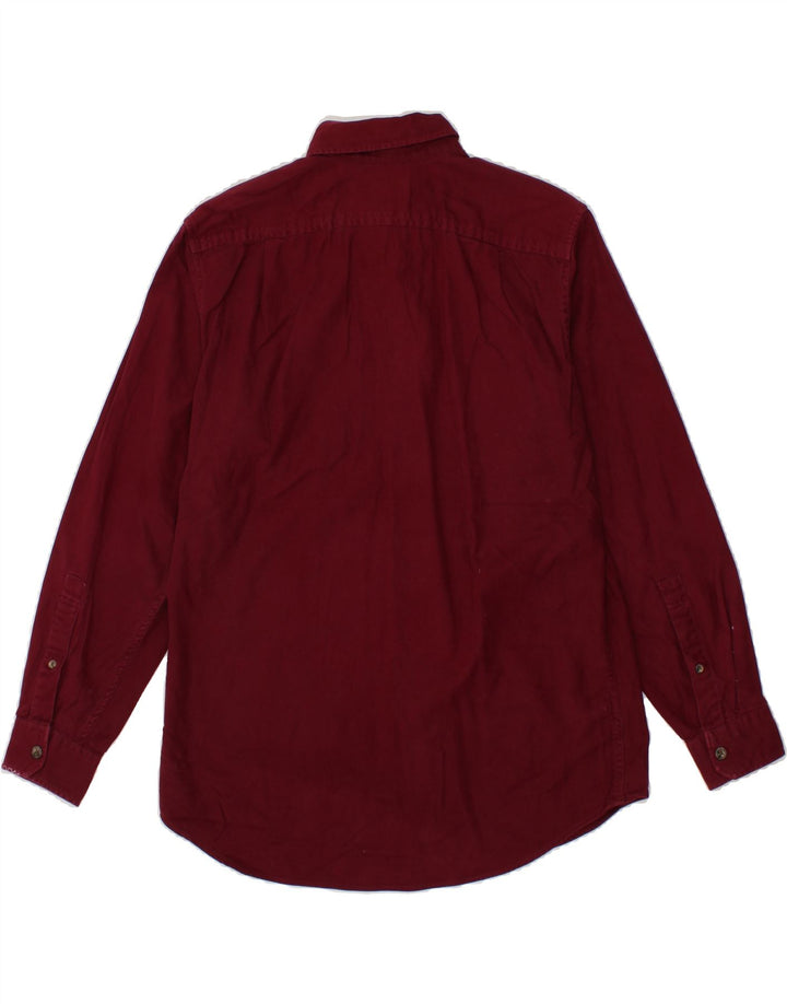 EDDIE BAUER Mens Relaxed Fit Shirt Small Maroon Cotton Vintage Eddie Bauer and Second-Hand Eddie Bauer from Messina Hembry 