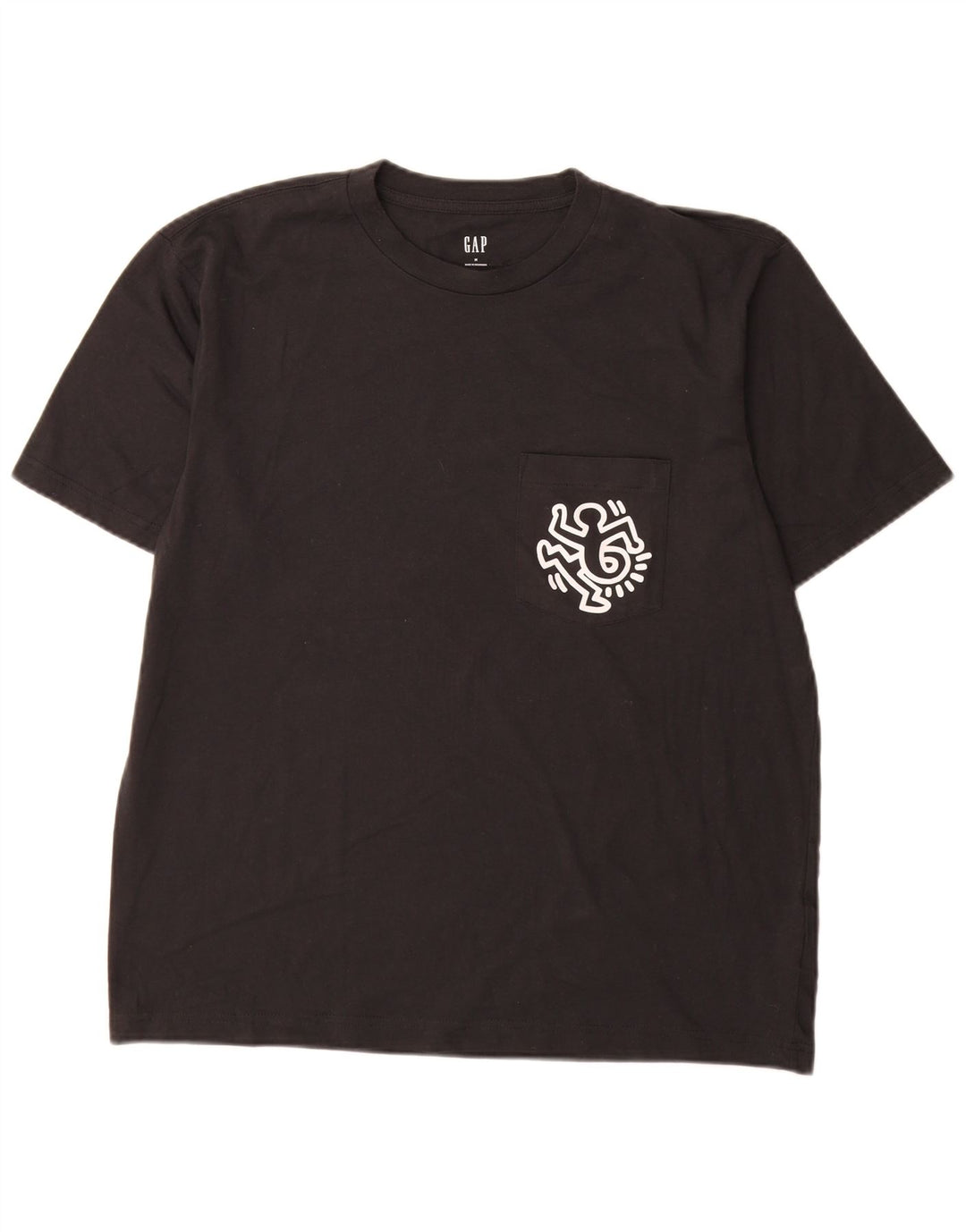 Ανδρικό γραφικό T-Shirt Gap Top Μεσαίο μαύρο βαμβακερό
