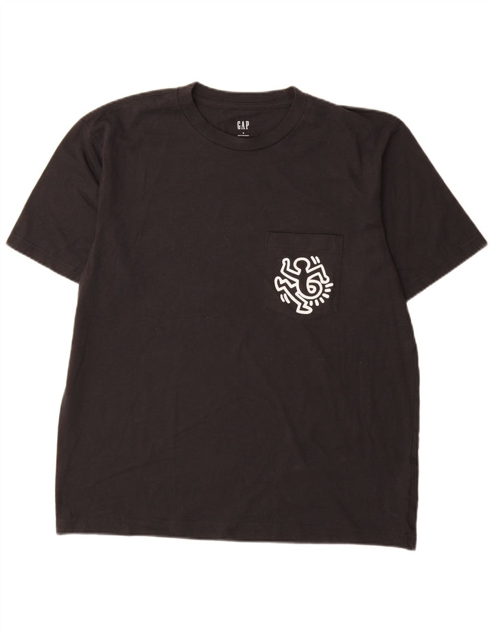 Ανδρικό γραφικό T-Shirt Gap Top Μεσαίο μαύρο βαμβακερό