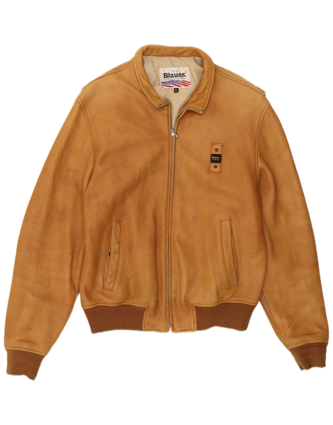 Blauer Γυναικείο Δερμάτινο Μπουφάν UK 18 XL Καφέ Δερμάτινο
